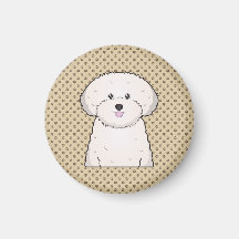 Bichon Frise Cartoon Refrigerator Magnet