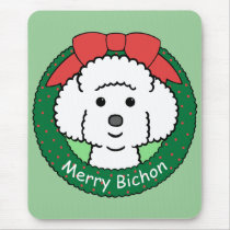 Bichon Frise Christmas Mouse Pad