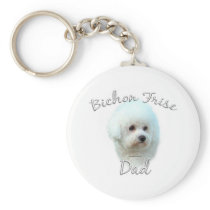 Bichon Frise Dad 2 keychains