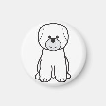 Bichon Frise Dog Cartoon Refrigerator Magnets