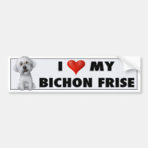 Bichon Frise Love Sticker Bumper Sticker