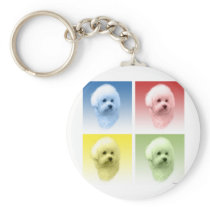 Bichon Frise Pop Art keychains
