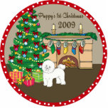 Bichon Frise Puppy's First Christmas Ornament 2009 Photo Cutouts