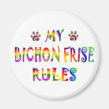 Bichon Frise Rules Fun Refrigerator Magnet