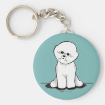 Bichon Frise Sit Pretty Keychains