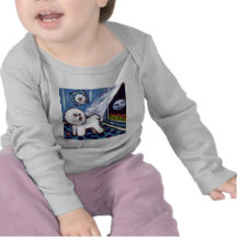 Bichon Frise whimsical window Tshirts