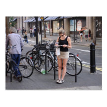Bicycle a miniskirt postcard