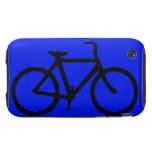 Bicycle: Black on Blue Tough Iphone 3 Cases