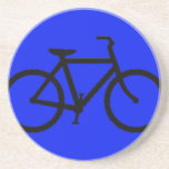 Bicycle: Black on Blue Coaster