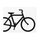 Bicycle: Black on White Postcard
