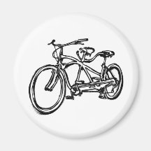 Bicycle built for 2 (antique schwinn tandem) bike refrigerator magnet