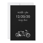 Bicycle Built For Two Save The Date (Black) Personalized Invitation