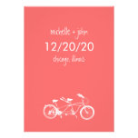 Bicycle Built For Two Save The Date (Coral) Invite