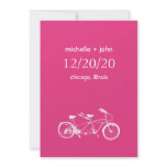 Bicycle Built For Two Save The Date (Dark Pink) Personalized Announcements