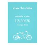 Bicycle Built For Two Save The Date (Teal) Personalized Invite