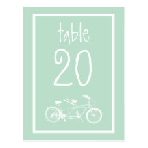 Bicycle Built For Two Table Numbers (Sage) Postcards