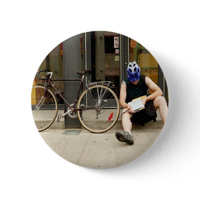 Bicycle Courier Messenger Cycle Bicycling Cycling Pinback Button by fotoshoppe