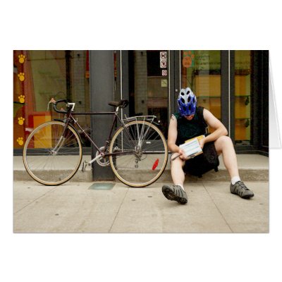 Bicycle Courier Messenger Cycle Bicycling Cycling Card by fotoshoppe