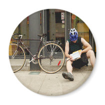 Bicycle Courier Messenger Cycle Bicycling Cycling Refrigerator Magnets