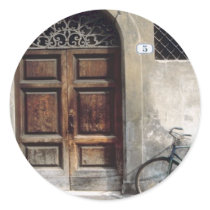 Bicycle Cycle Bicycling Cycling Italy Building Round Sticker