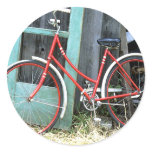 Bicycle Cycle Bicycling Cycling Old Shed Round Sticker