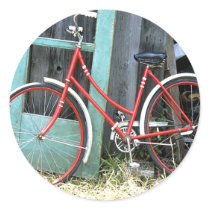 Bicycle Cycle Bicycling Cycling Old Shed Round Sticker