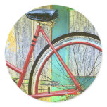Bicycle Cycle Bicycling Cycling Old Shed Round Stickers