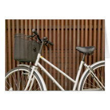 Bicycle Cycle Bicycling Cycling On Fence Card