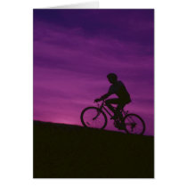 Bicycle Cycle Bicycling Cycling Purple Sunset Card