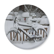 Bicycle Cycle Bicycling Cycling Waiting For Spring Fridge Magnets