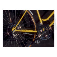 Bicycle Cycle Bicycling Cycling Yellow Bike Frame Card