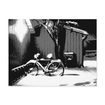 Bicycle graphic postcard by Junglegeorge