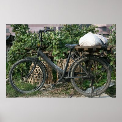 Bicycle in Taipei garden, Taiwan Poster by photoslot