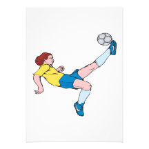 Bicycle Kick Personalized Invitations