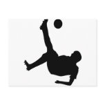 bicycle kick soccer player postcard