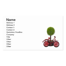 Bicycle Leaning against Potted Tree Business Card
