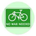Bicycle No War Needed Products Round Stickers