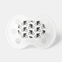 Bicycle Pattern in Black and White. Baby Pacifier