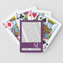 Bicycle Playing Cards, Photo & Monogram Template