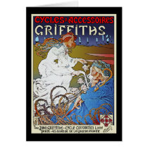 Bicycle Poster Advertisement: Griffiths Cycles Greeting Card