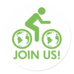 Bicycle Recycle Green Join stickers