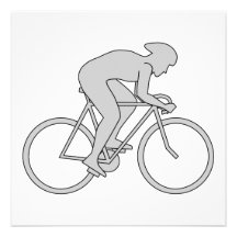 Bicycle Rider in Gray. Invite