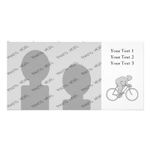 Bicycle Rider in Gray. Picture Card