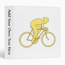 Bicycle Rider in Yellow. Binders