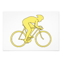 Bicycle Rider in Yellow. Invitations