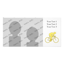 Bicycle Rider in Yellow. Picture Card
