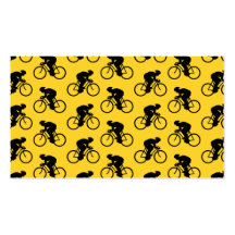Bicycle Rider Pattern. Yellow and Black. Business Card Template