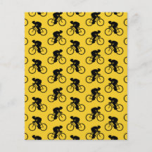 Bicycle Rider Pattern. Yellow and Black. Flyer