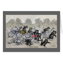 Bicycle Riding Cats Greeting Card
