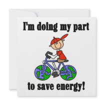 Bicycle Save Energy T-shirts and Gifts Personalized Invites